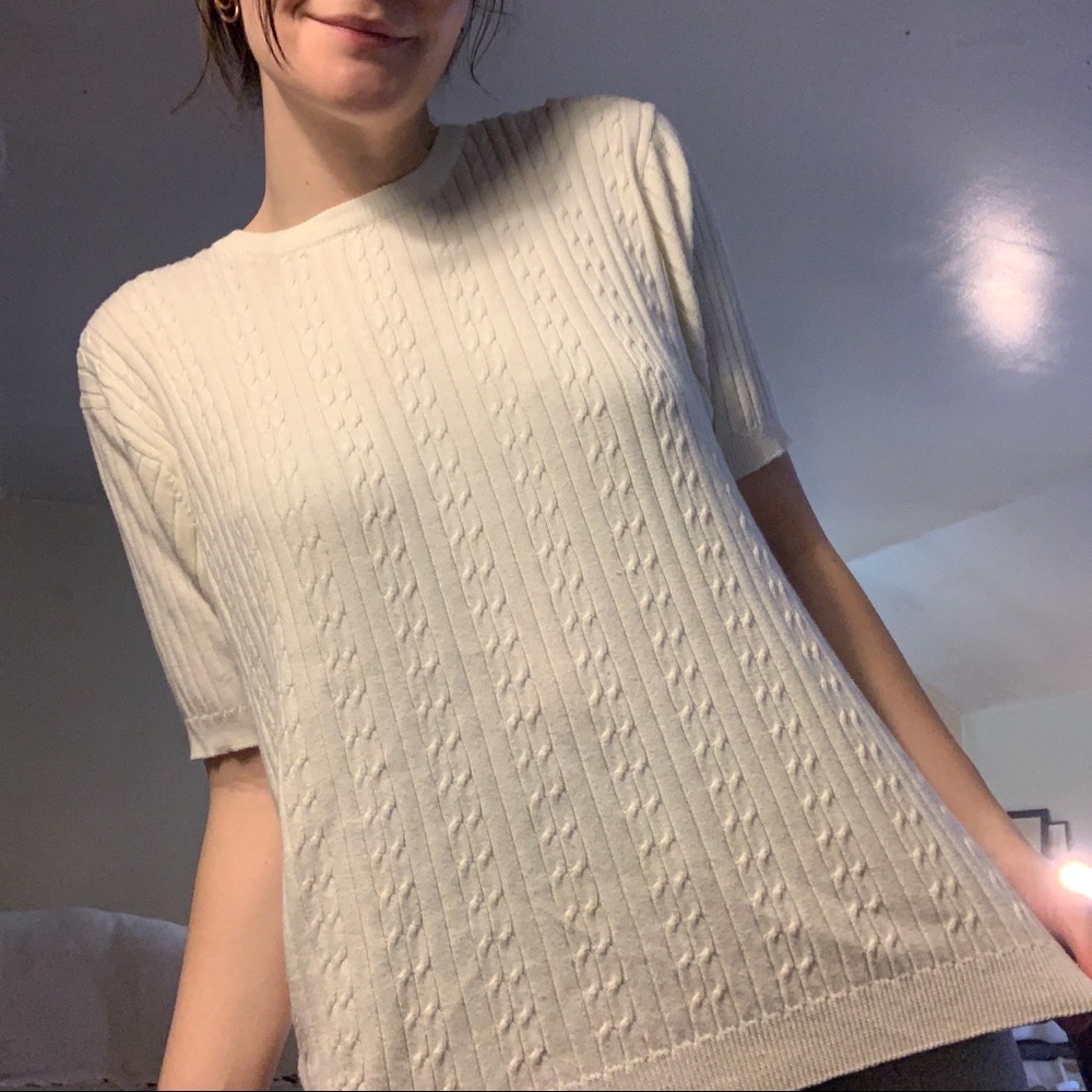 White Knit Top